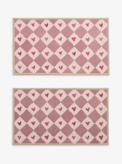 Next Set of 2 Natural Washable Heart Print Doormats Best
