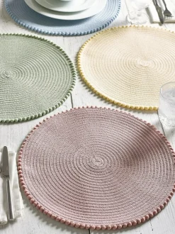 Next Set of 4 Pom Pom Placemats Pastel Outlet