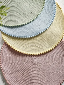 Next Set of 4 Pom Pom Placemats Pastel Outlet