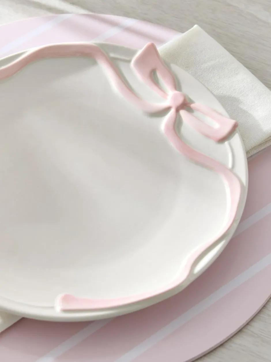 Next Set of 2 Pink and White Bow Side Plates