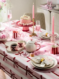 Next Set of 2 Pink and White Bow Side Plates