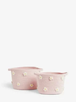 Next Set of 2 Pink Daisy Storage Baskets Discount