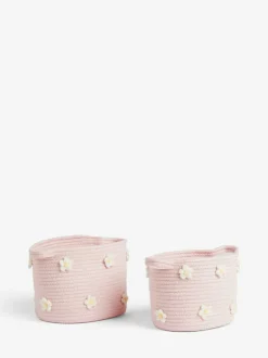 Next Set of 2 Pink Daisy Storage Baskets Discount