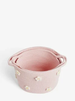 Next Set of 2 Pink Daisy Storage Baskets Discount