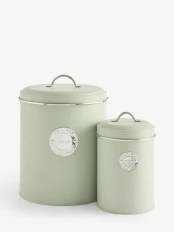 Next Set of 3 Badge Set of 2 Storage Jars Sage Green Hot