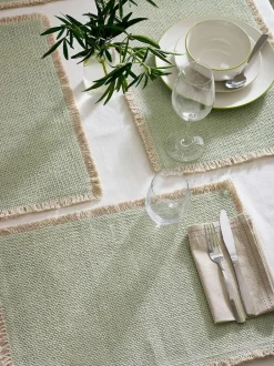 Next Set of 4 Fringe Edge Placemats Sage Green Online