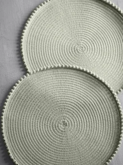 Next Set of 4 Pom Pom Placemats Sage Green Discount