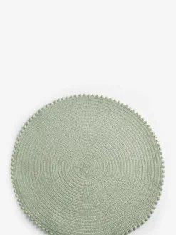 Next Set of 4 Pom Pom Placemats Sage Green Discount