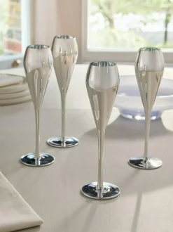 Next Set of 4 Silver Sloane Champagne Flutes Sale