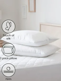 Next Set of 2 Sleep In Silk Firm 100% Cotton Pillows Hot