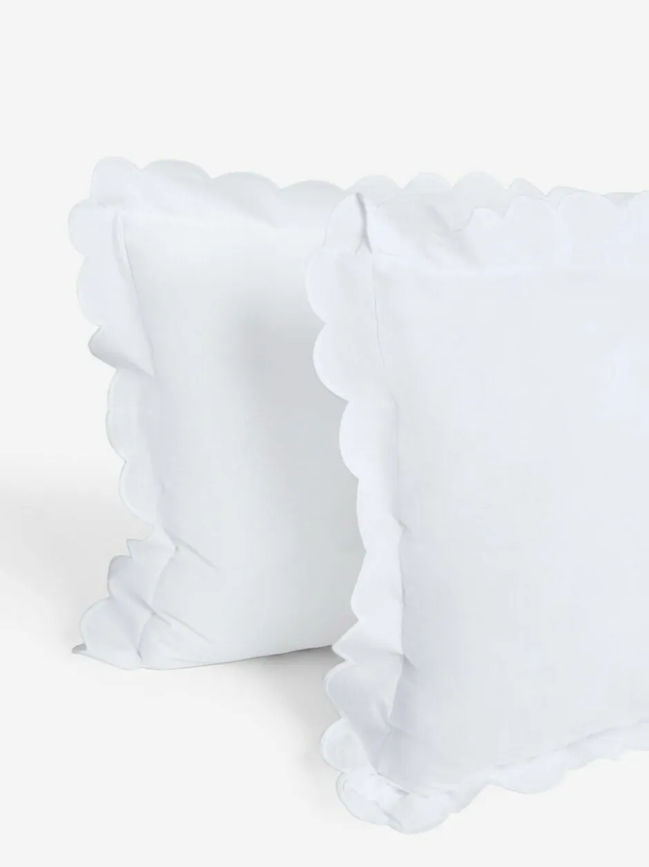 Next Set of 2 White 200 Thread Count Scallop Pillowcases Sale