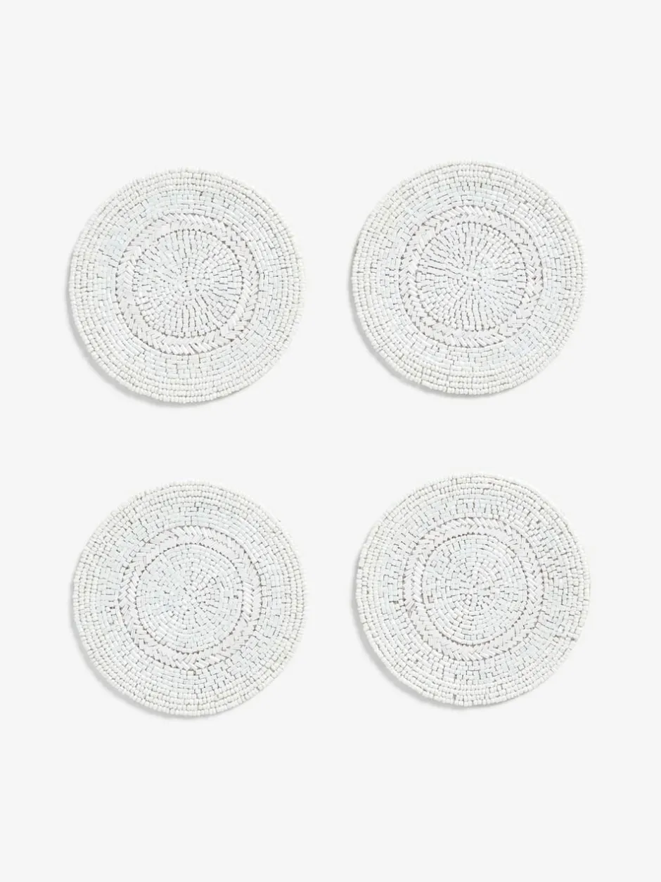 Next Set of 4 White Beaded Coasters Discount