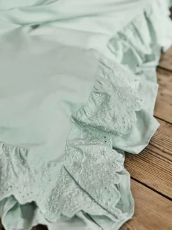 Shabby Chic by Rachel Ashwell® Broderie Anglaise Ruffle Duvet Cover and Pillowcase Set Blue New