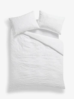 Shabby Chic by Rachel Ashwell® White Textured Floral Matelasse Duvet Cover and Pillowcase Set Discount