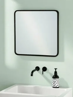 Showerdrape Black Shoreditch Square Metal Framed Bathroom Mirror Best