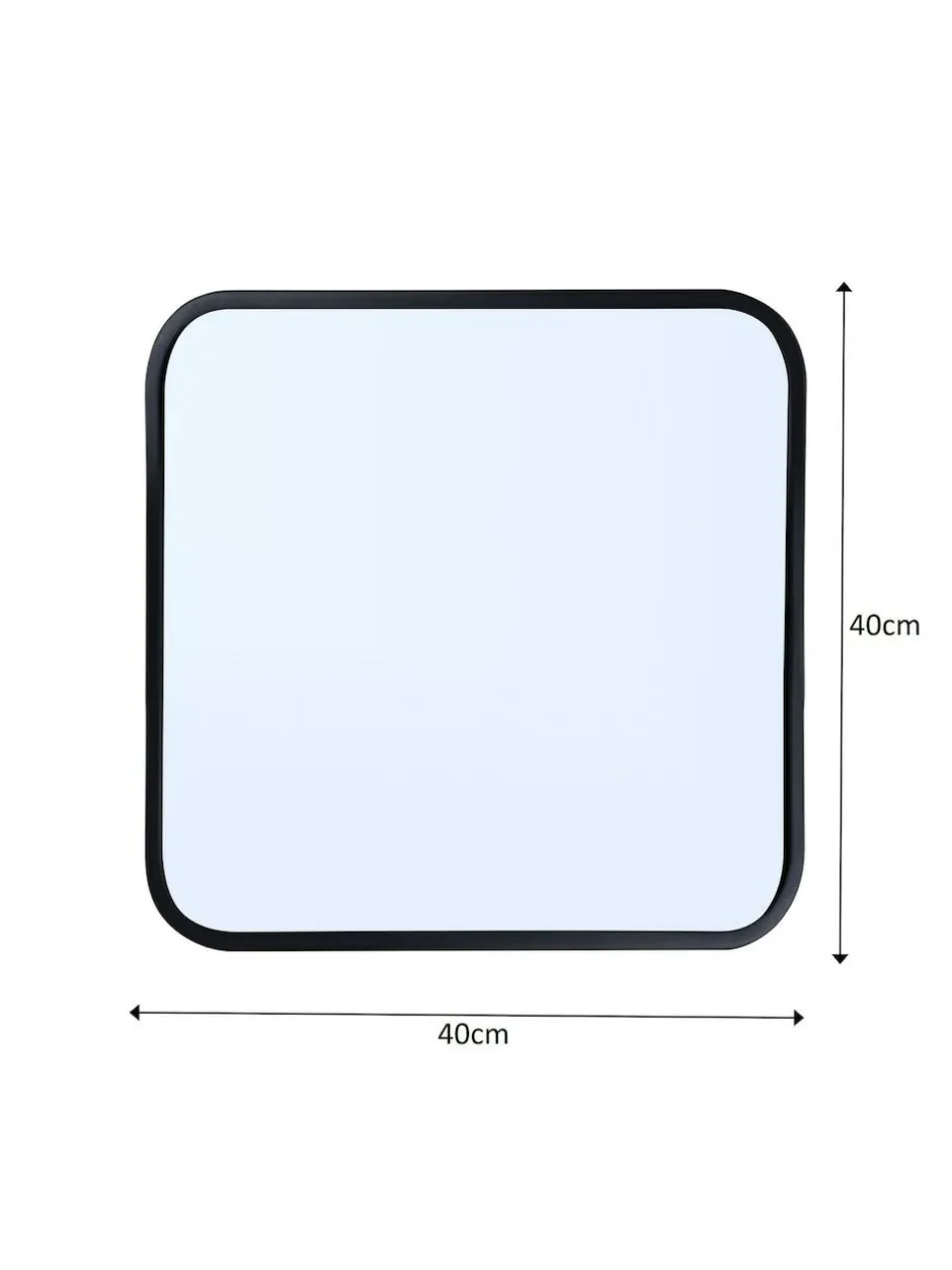 Showerdrape Black Shoreditch Square Metal Framed Bathroom Mirror Best