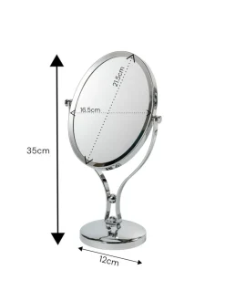 Showerdrape Chrome Vanity Mirror Oval 5x Magnification Reversableb Triton
