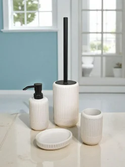 Showerdrape Grey Alexandria Concrete Set of 4 Bathroom Accessory Set Best