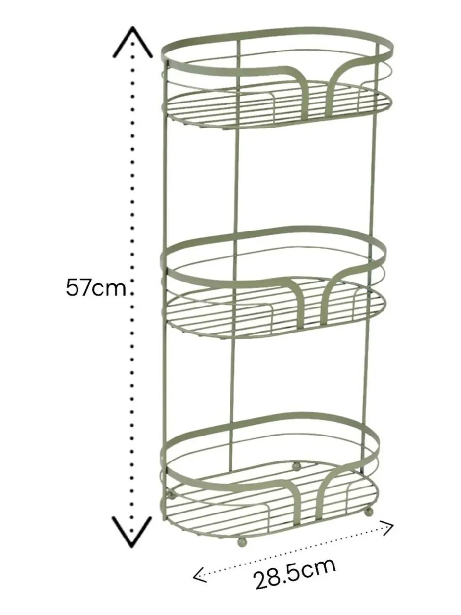 Showerdrape Sage Green Dante Freestanding Floor Caddy New