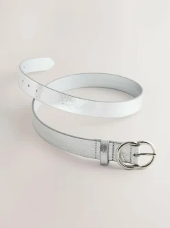 Next Regular PU Belt Silver Crackle Clearance