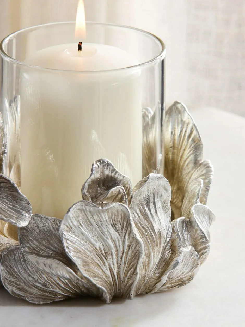 Next Silver Floral Tea Light Hurricane Candle Holder Discount