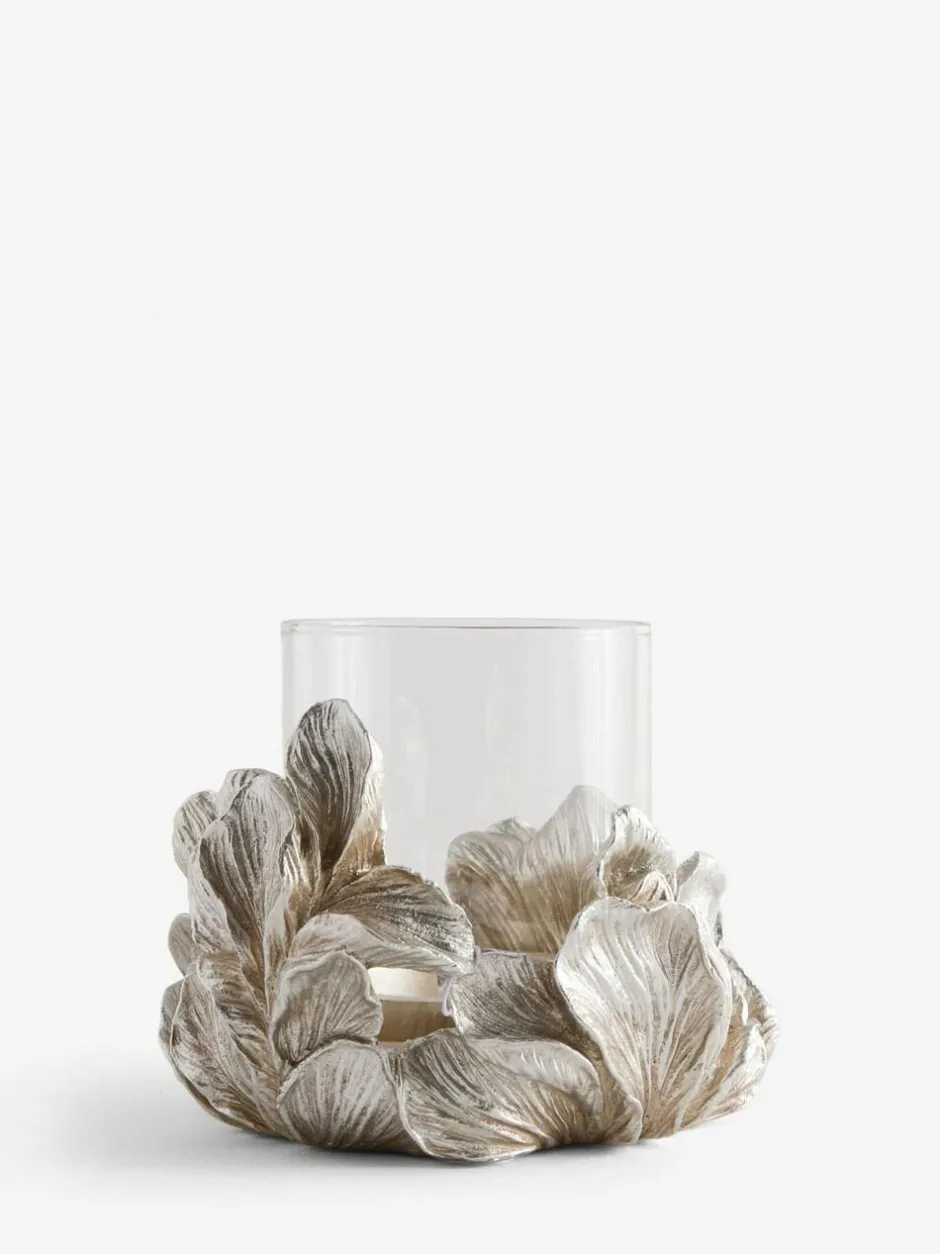 Next Silver Floral Tea Light Hurricane Candle Holder Discount