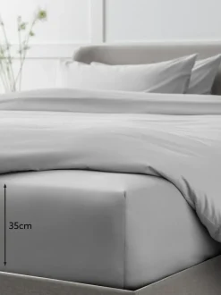 Next Silver Grey Collection Luxe 400 Thread Count Egyptian Deep Fitted Cotton Sateen Sheet Sale
