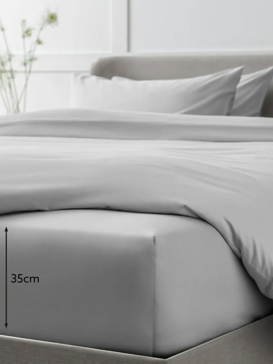 Next Silver Grey Collection Luxe 400 Thread Count Egyptian Deep Fitted Cotton Sateen Sheet Sale