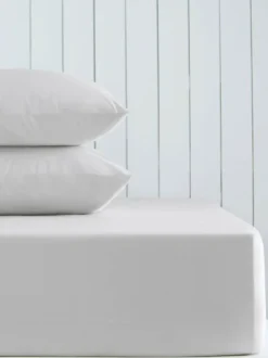 Next Silver Grey Cotton Rich Deep Fitted Bed Sheet Sale