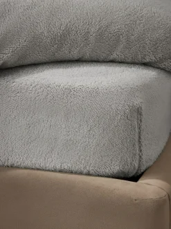 Next Teddy Fleece Extra Deep Fitted Sheet Silver Grey Best
