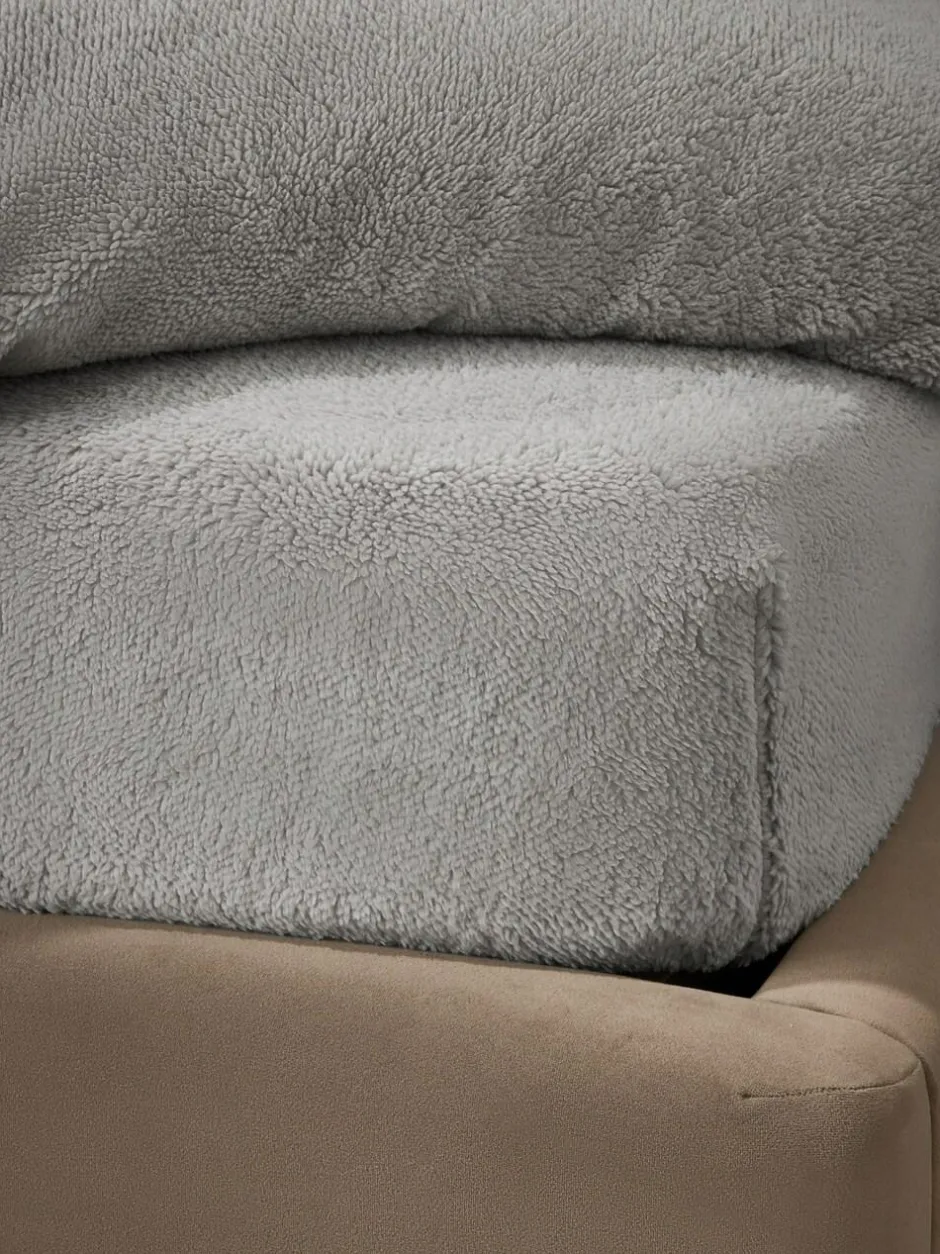Next Teddy Fleece Extra Deep Fitted Sheet Silver Grey Best