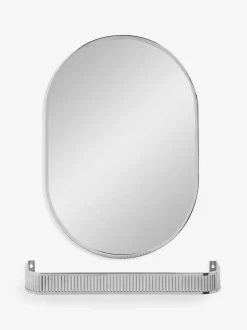 Next Rib Shelf Bathroom Wall Mirror Silver Discount