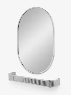 Next Rib Shelf Bathroom Wall Mirror Silver Discount