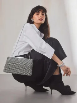 Next Sparkle Clutch Bag Silver Sale