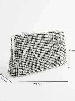 Next Sparkle Clutch Bag Silver Sale