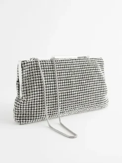 Next Sparkle Clutch Bag Silver Sale