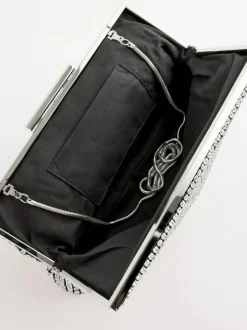 Next Sparkle Clutch Bag Silver Sale