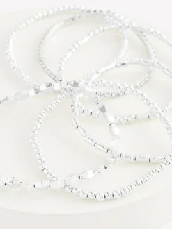 Next Sparkle Stretch Bracelets Pack Silver Tone Clearance