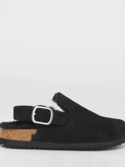 Simply Be Fluffy Mules With Back Strap Black Outlet
