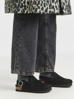 Simply Be Fluffy Mules With Back Strap Black Online