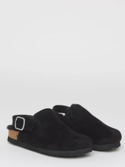 Simply Be Fluffy Mules With Back Strap Black Online
