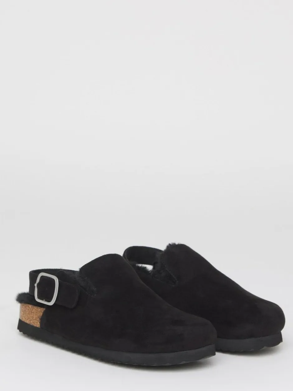 Simply Be Fluffy Mules With Back Strap Black Online