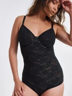 Simply Be Black Magisculpt Light Control Black Lace Bodyshaper Discount