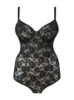 Simply Be Black Magisculpt Light Control Black Lace Bodyshaper Discount