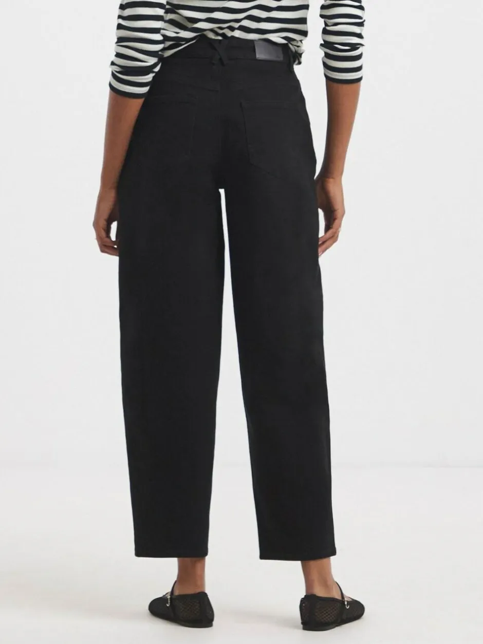 Simply Be Smart Tapered Barrel Jeans Black Hot