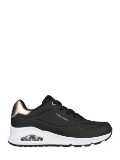 Skechers Golden Womens Standard Fit Uno Trainers Black Dark Hot