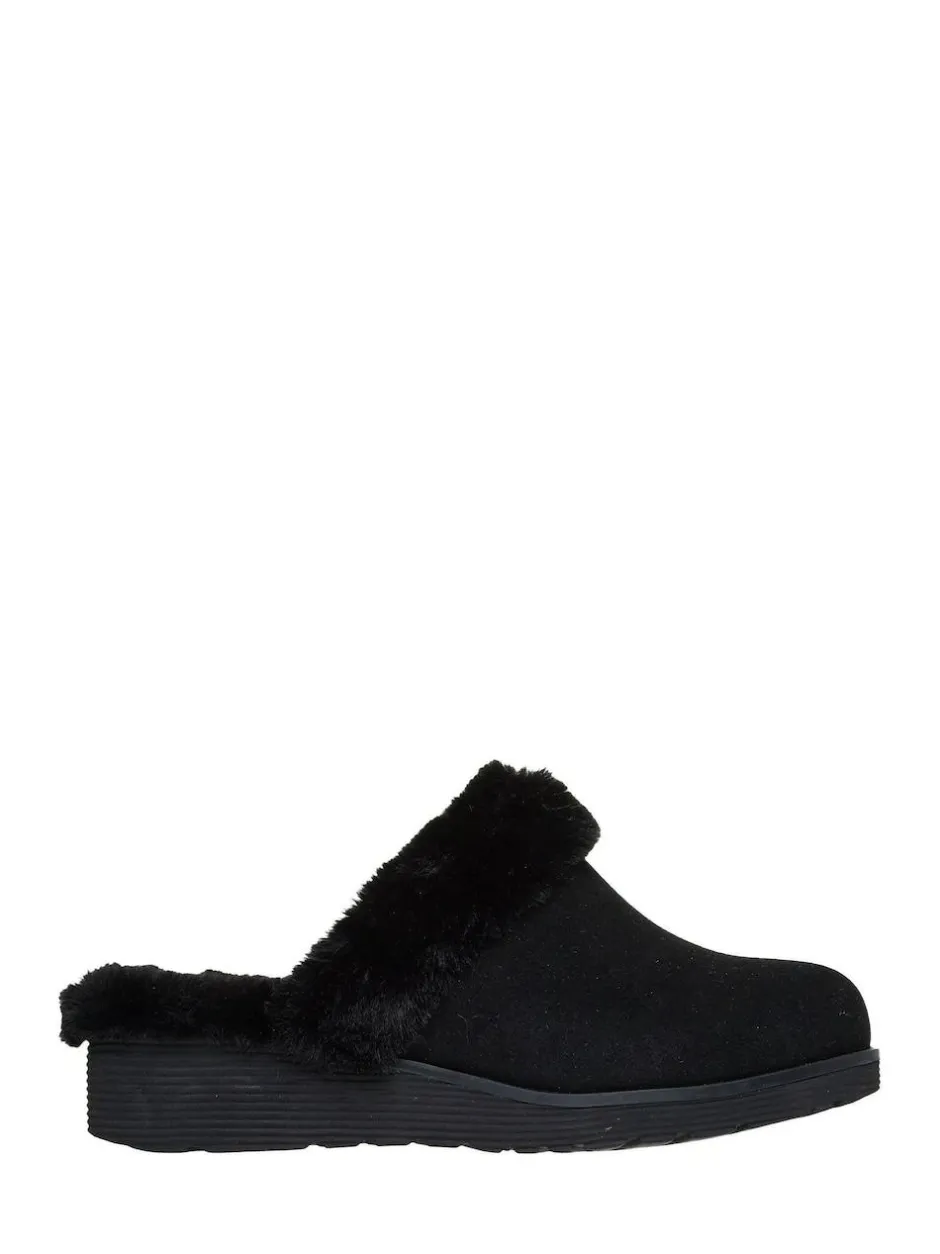 Skechers Black Keepsakes Wedge Time To Cruise Slippers Sale
