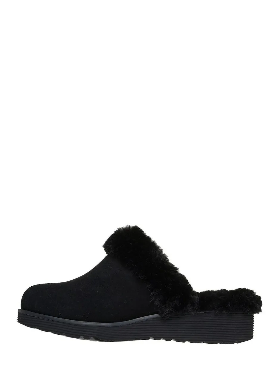 Skechers Black Keepsakes Wedge Time To Cruise Slippers Sale