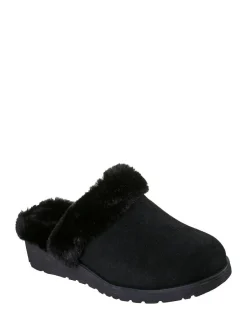 Skechers Black Keepsakes Wedge Time To Cruise Slippers Sale