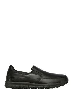 Skechers Black Mens Nampa Groton Resistant Slip On Shoes Clearance